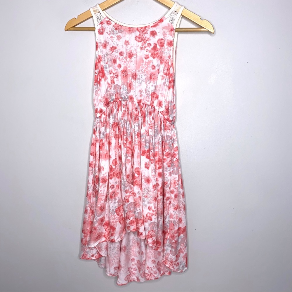 Tahari Dress Girls Size Medium Floral High Low Sleeveless *